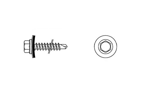 ART 9504 Self-tapping screw with hexagon head and EPDM washer Dinmark