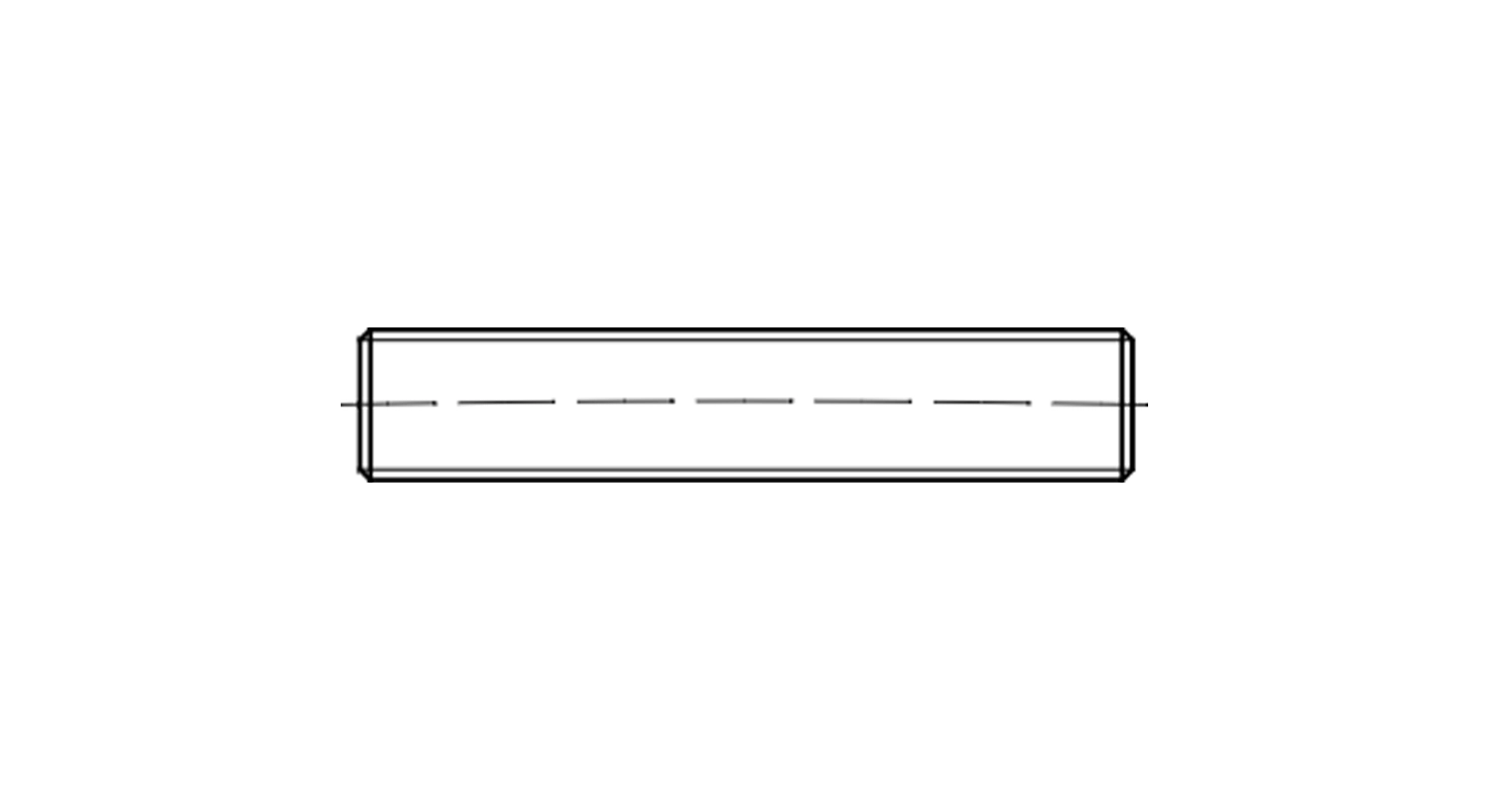 DIN 975 without coating threaded Pin with left carving креслення