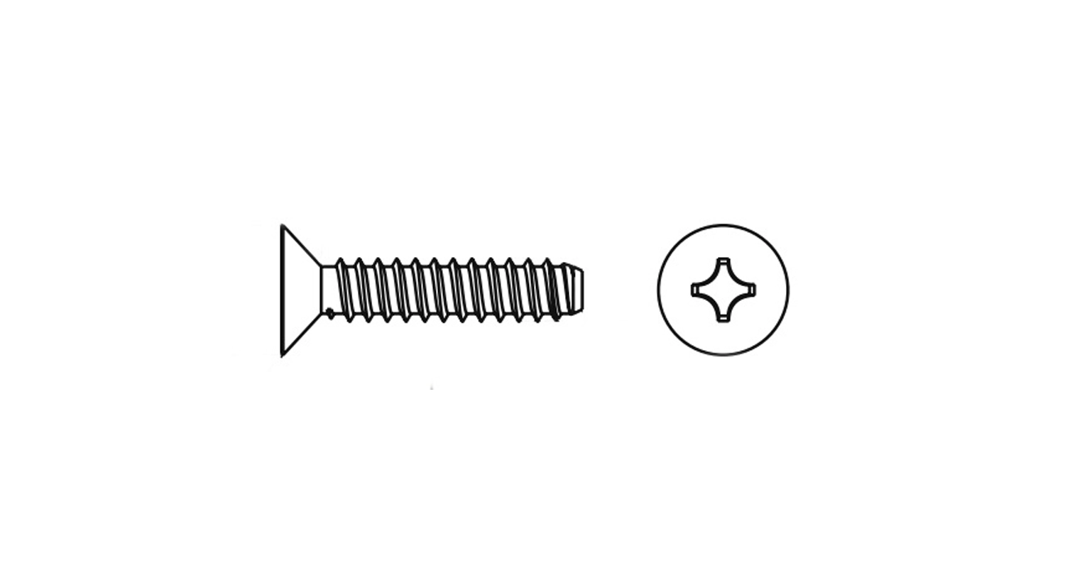 Self-tapping screw DIN 7982-F M4,2x25 A2 PH2 креслення