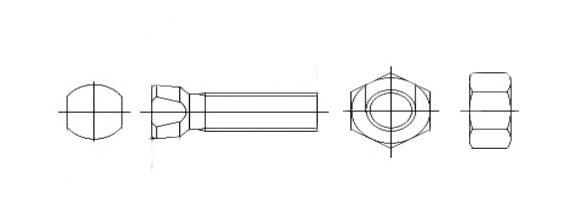 Спецболт 1199-E M13x4512,9 1/2x45  із двома конусними зрізами креслення
