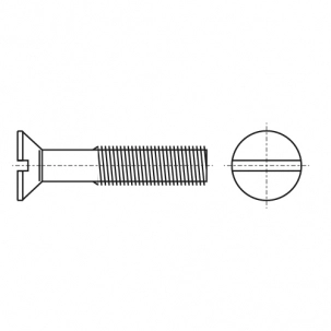 Screw DIN 963 M4x65 4,8 zinc креслення
