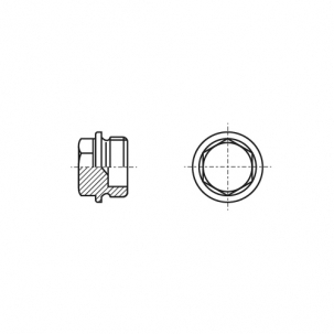 DIN 7604-A A4 Заглушка різьбова з шестигранною головкою і фланцем креслення