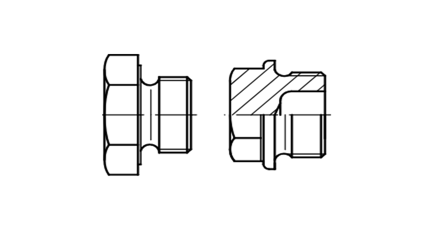 Заглушка DIN 7604-C M30x1,5 креслення