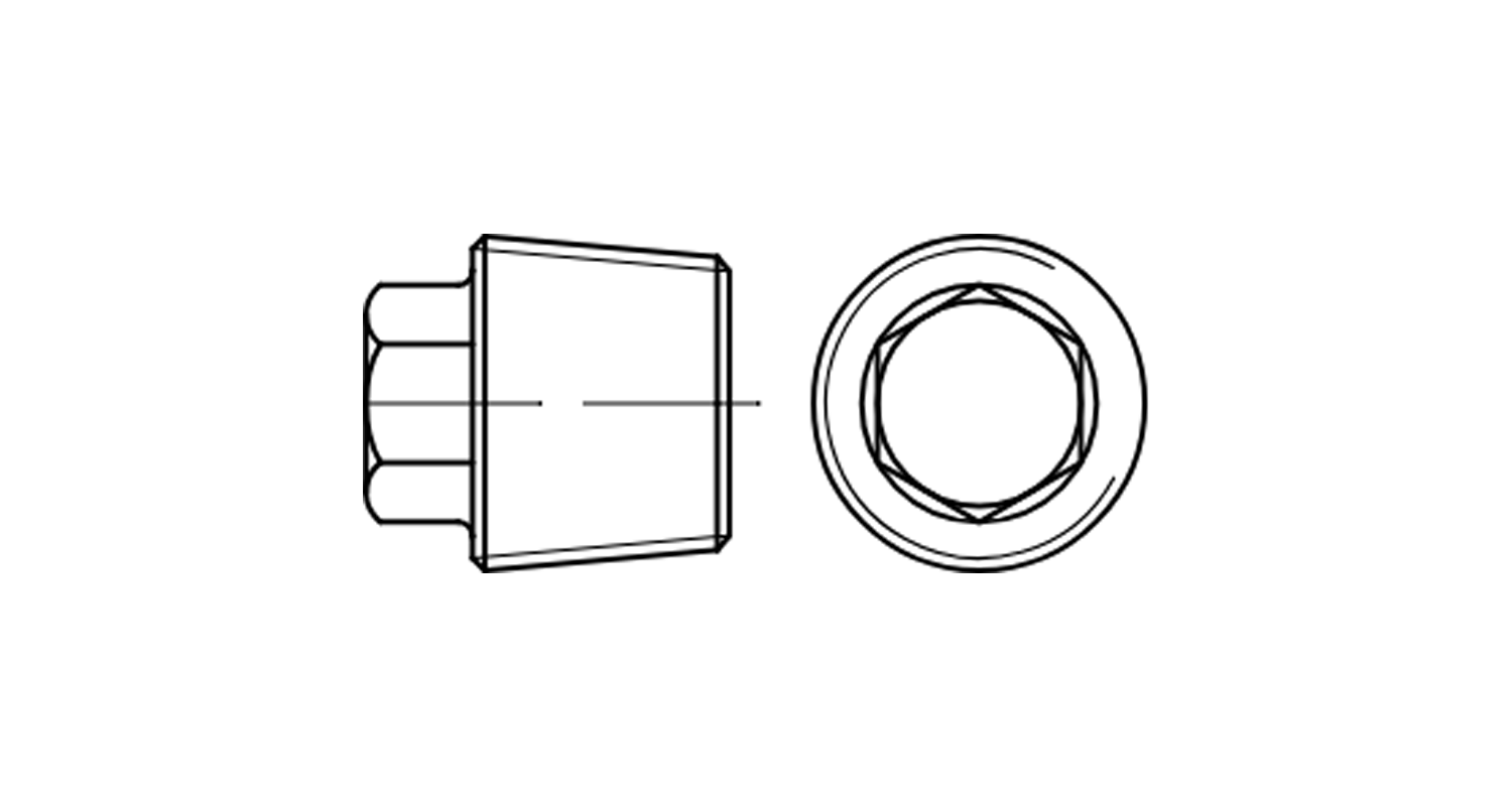 Заглушка DIN 909 R 3/4 креслення