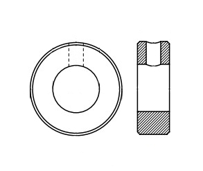 Кольцо DIN 705-B M10 креслення