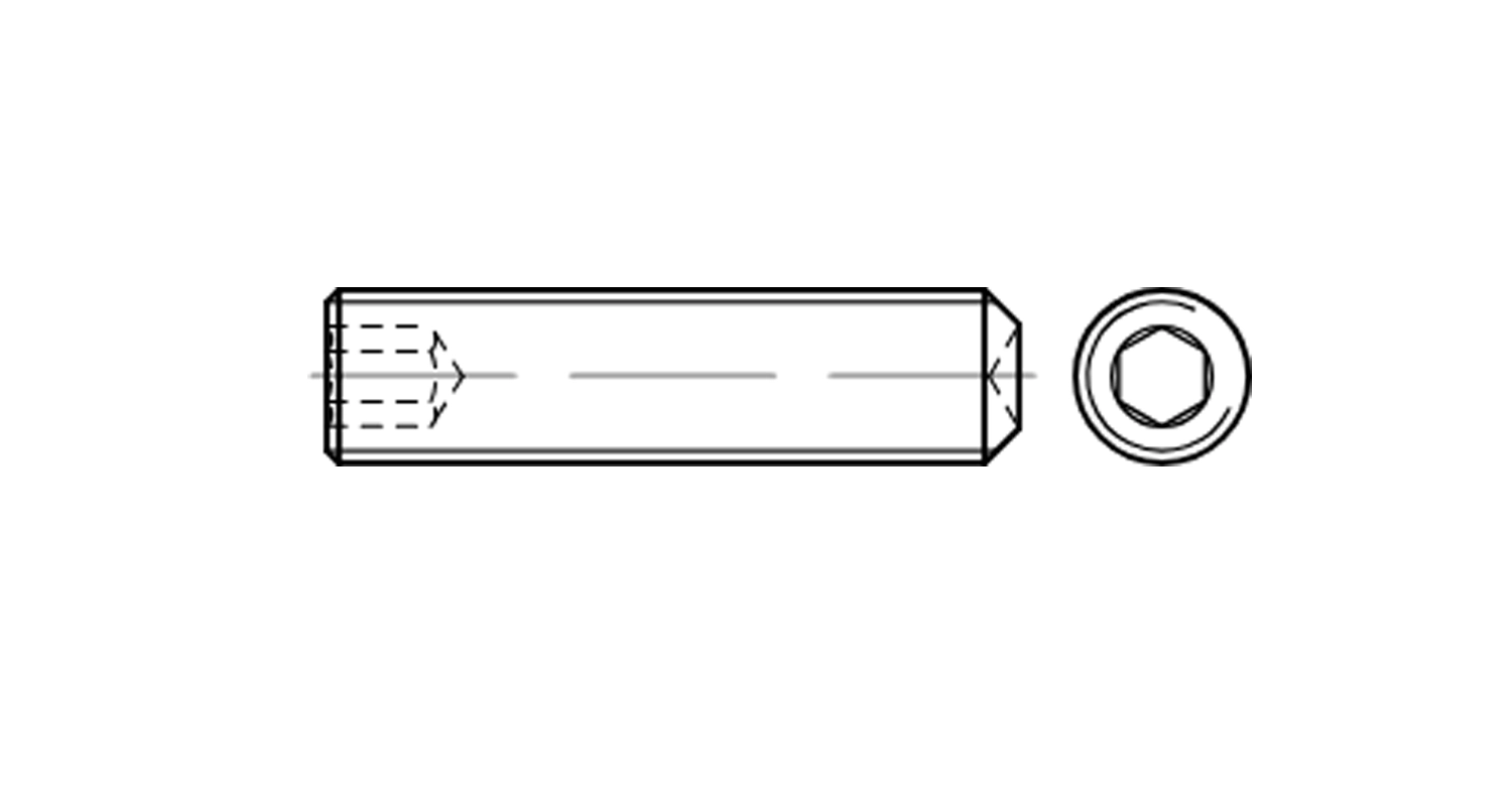 Screw DIN 916 M8x1x10 45H креслення