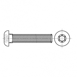 ISO 7380-1 10,9 цинк Болт з напівкруглою головкою під torx - Dinmark