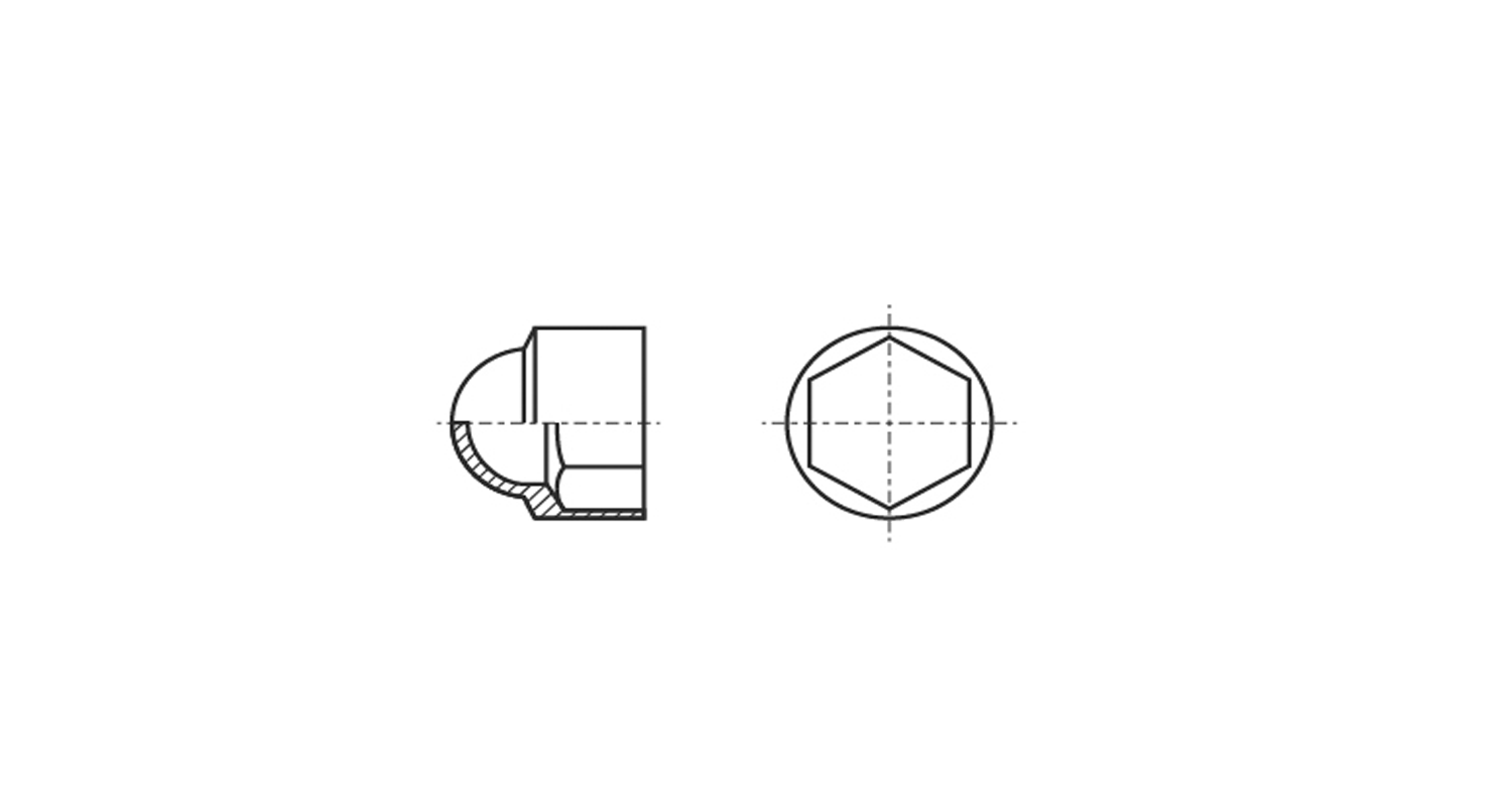 DIN 1587 6 Cap nut  with small step креслення