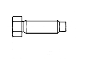 Болт DIN 561-A M16x60 8,8 креслення
