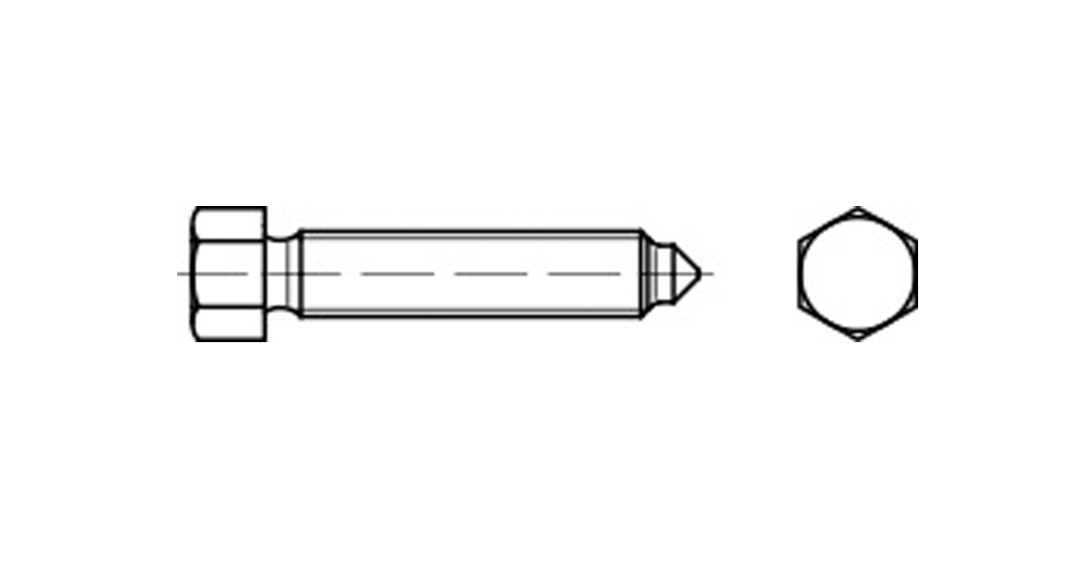 DIN 564-A 8,8 hexagon head Bolt with tapered end креслення