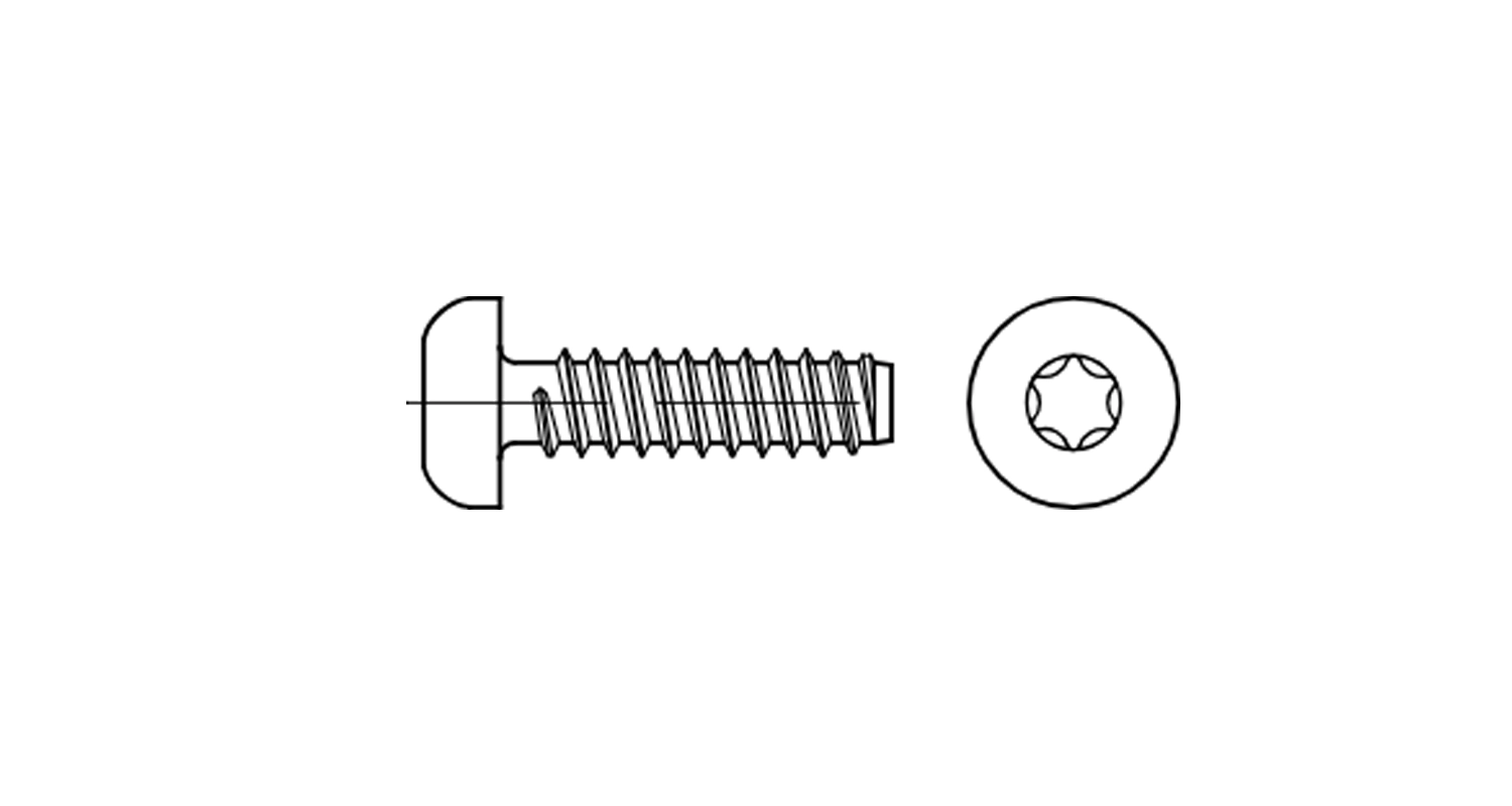 ISO 14585-F цинк Саморіз з напівкруглою головкою під torx креслення