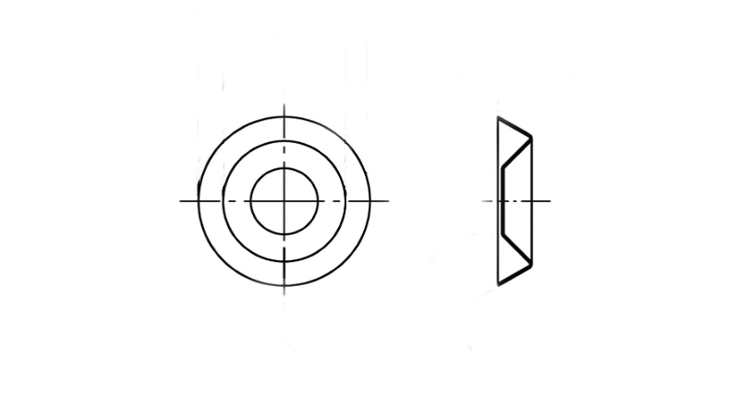 NFE 27-619 A2 Washer conical (socket) hollow body креслення