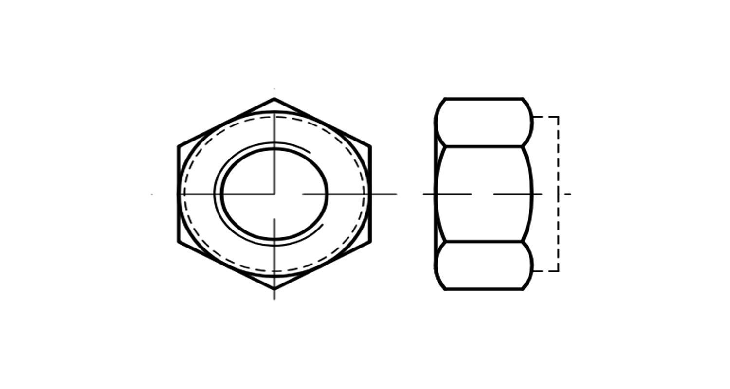 Nut DIN 6924 M16x1,5 10 zinc креслення