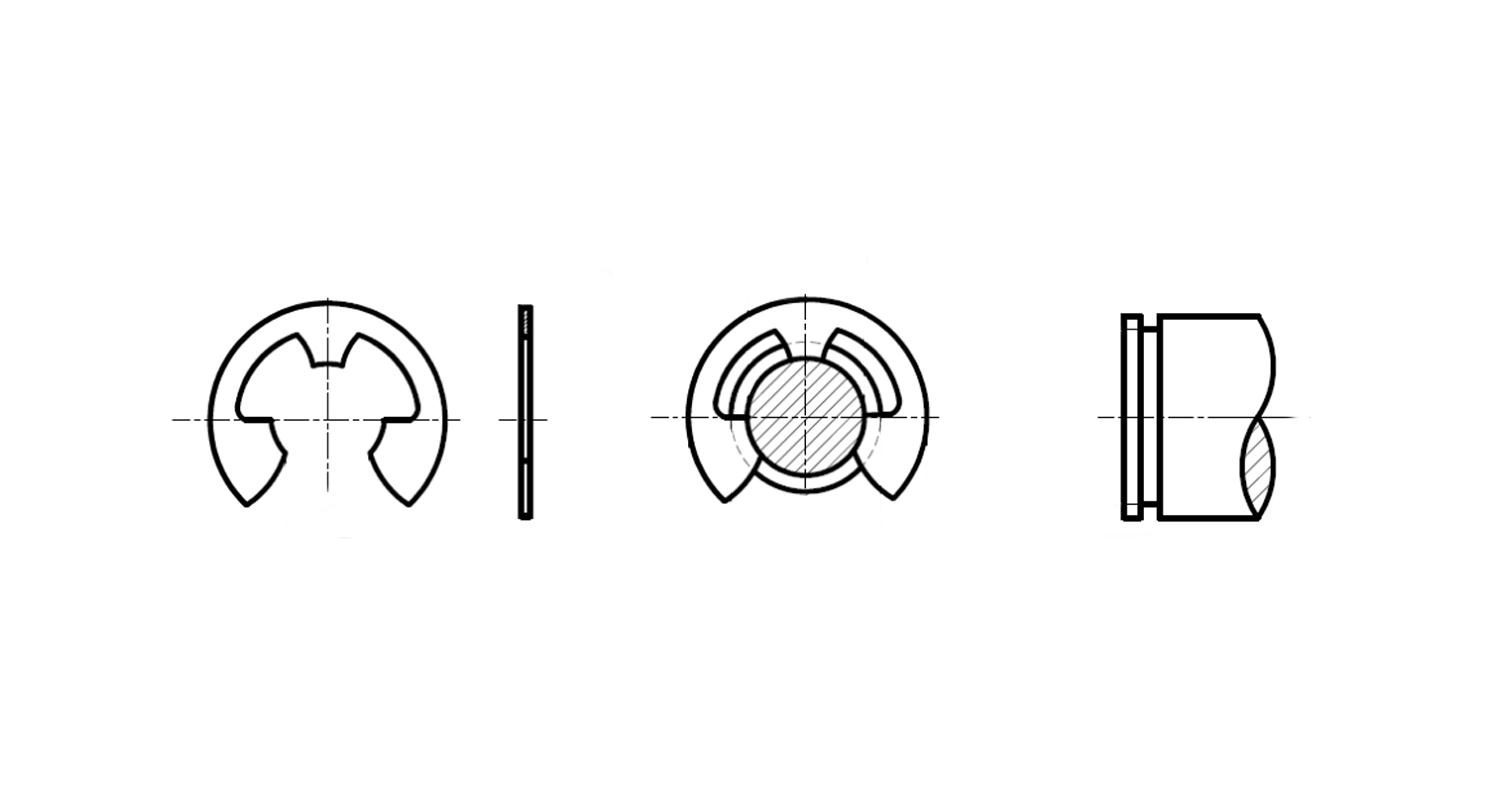 DIN 6799 zinc Locking ring quick-release креслення