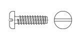 DIN 7971-F цинк Саморіз з напівкруглою головкою і прямим шліцом креслення