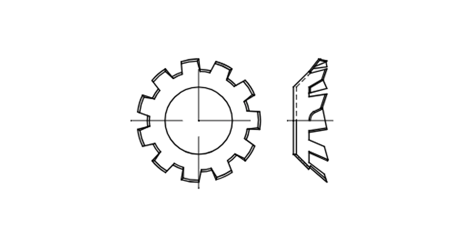 Washer DIN 6797-V M5 zinc креслення