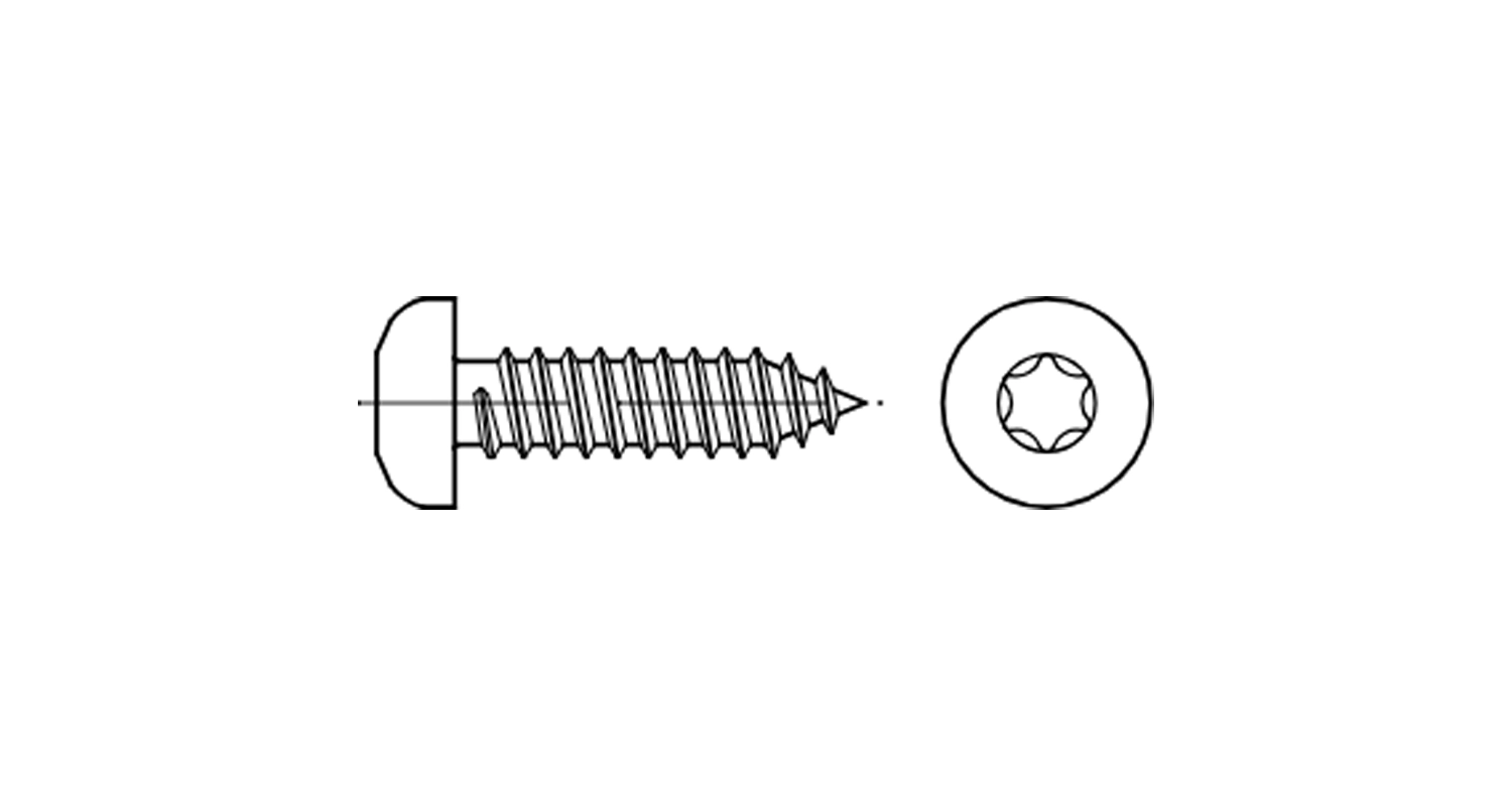 DIN 7981-C цинк Саморіз з напівкруглою головкою torx креслення