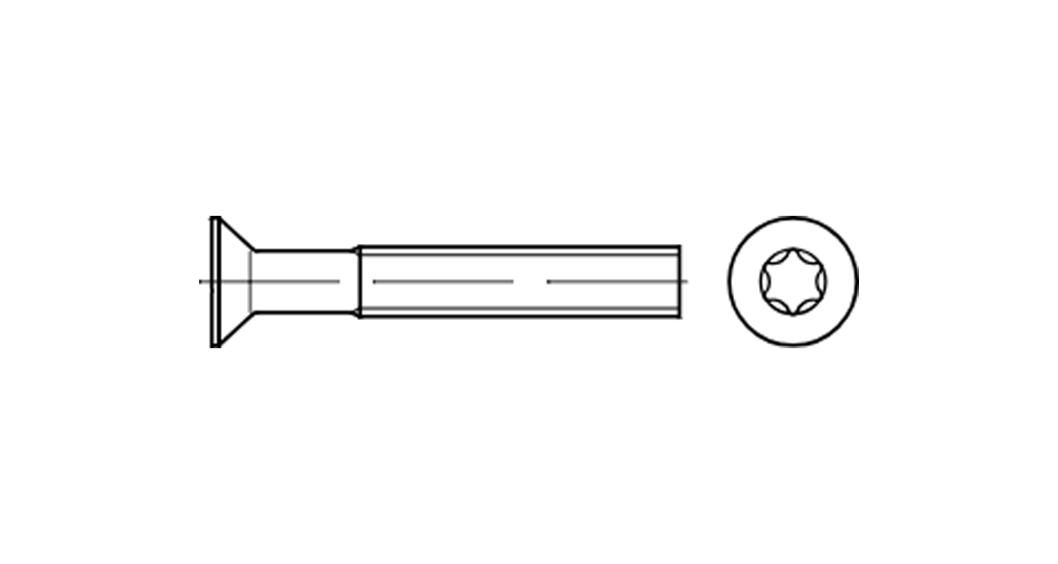 Screw DIN 965 M6x40 4,8 zinc TX30 креслення