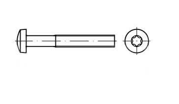 DIN 7985 4,8 цинк Гвинт з напівкруглою головкою torx креслення