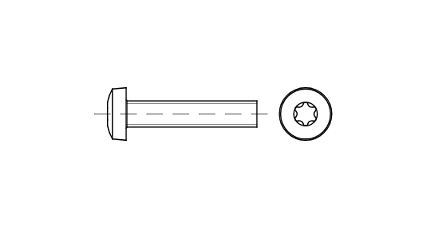 Screw DIN 7985 M6x8 A2 TX30 креслення