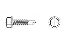 DIN 7504 K цинк Саморіз з шестигранною зубчастою головкою і буром - Інтернет-магазин Dinmark