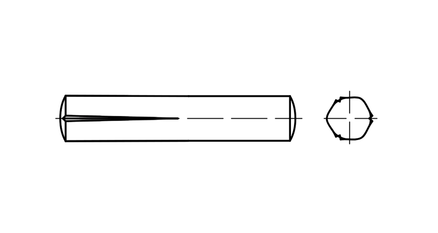 DIN 1472 steel Taper pin with notch креслення