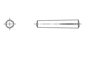 DIN 1472 А1 Штифт конусний з насічкою   креслення