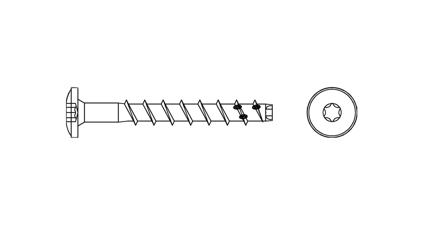 ART 9001-D A4 Шуруп по бетону з напівкруглою головкою під torx Dinmark