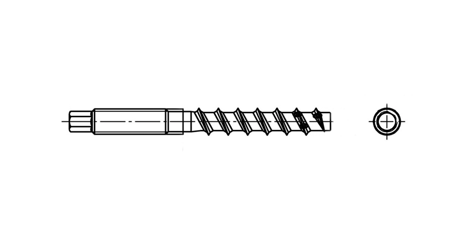 Schraube ART 9001-C d12x160/52 A4 SW9 креслення