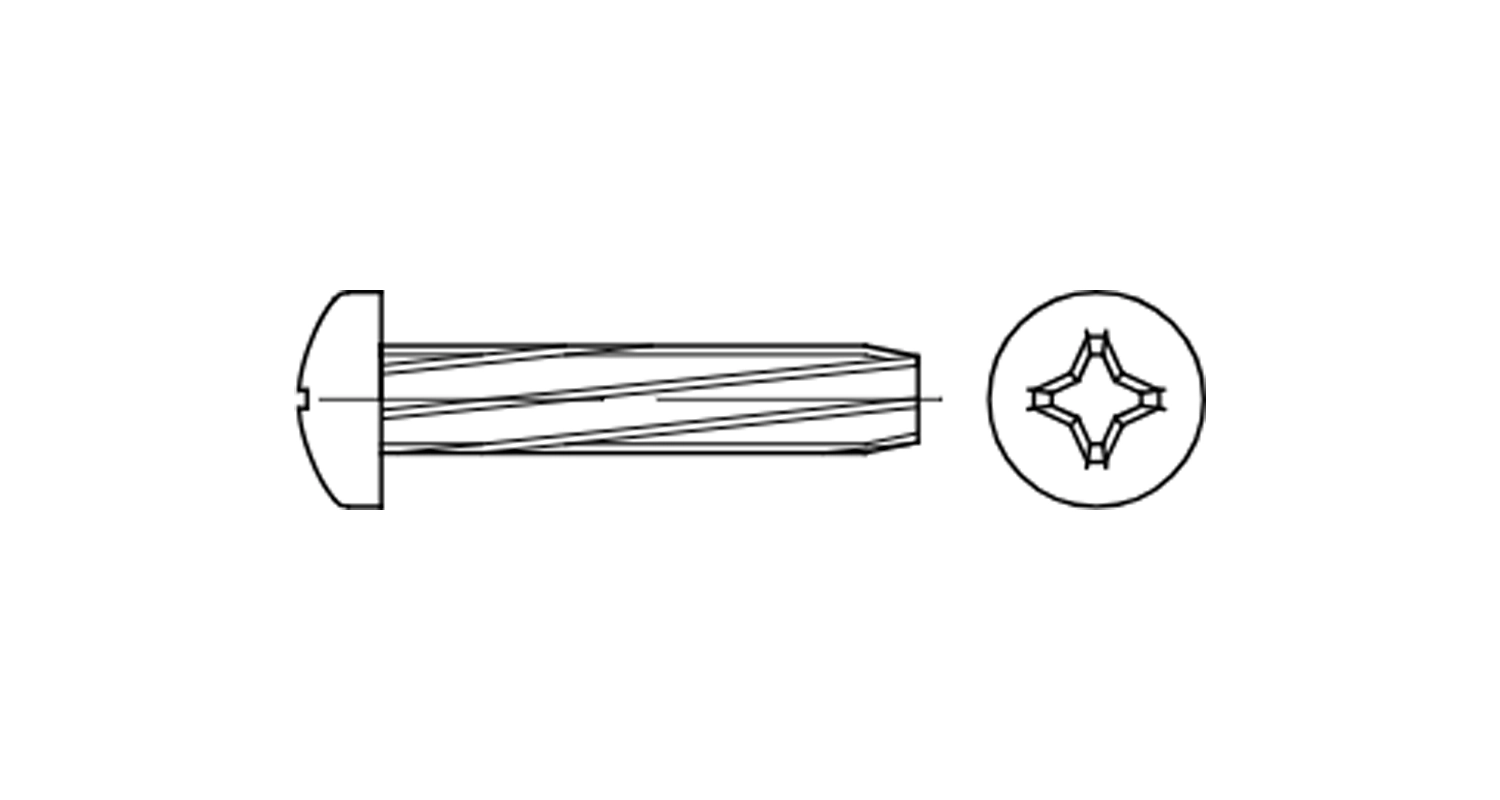 DIN 7516 A Zink Blechschraube mit Blechschraube PH креслення