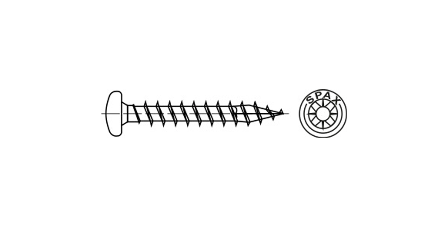 ART 88093 wirox Screw with semicircular head PZ SPAX креслення