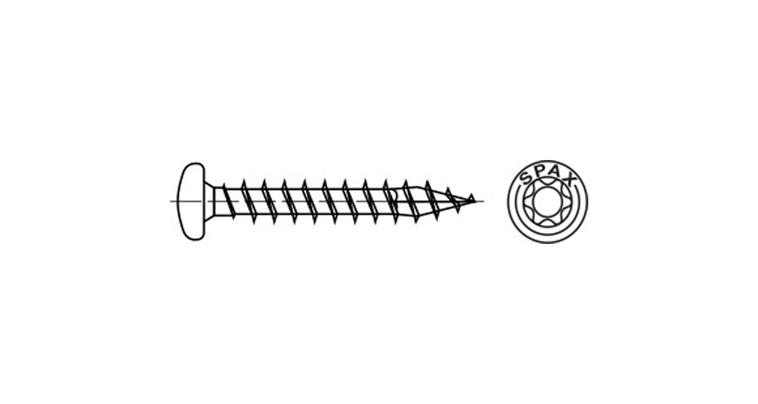 Schraube ART 88093 d3x30/26 A2 TX10 креслення