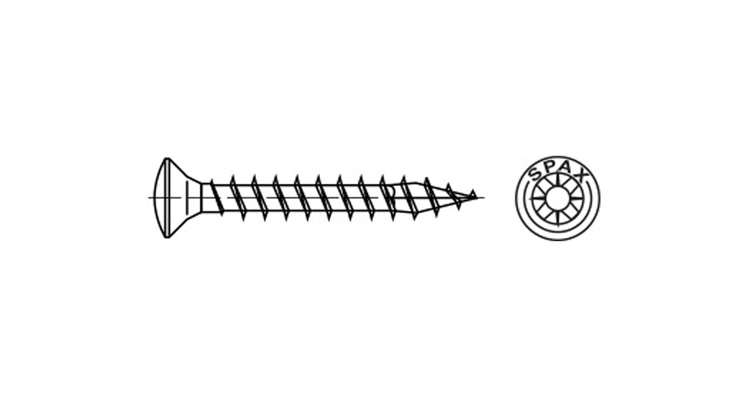 ART 88092 wirox Screw with semi-countersunk head PZ SPAX креслення