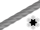 Rope DIN 3055 d3 6x7+1FC zinc (L=200mm) - Інтернет-магазин Dinmark