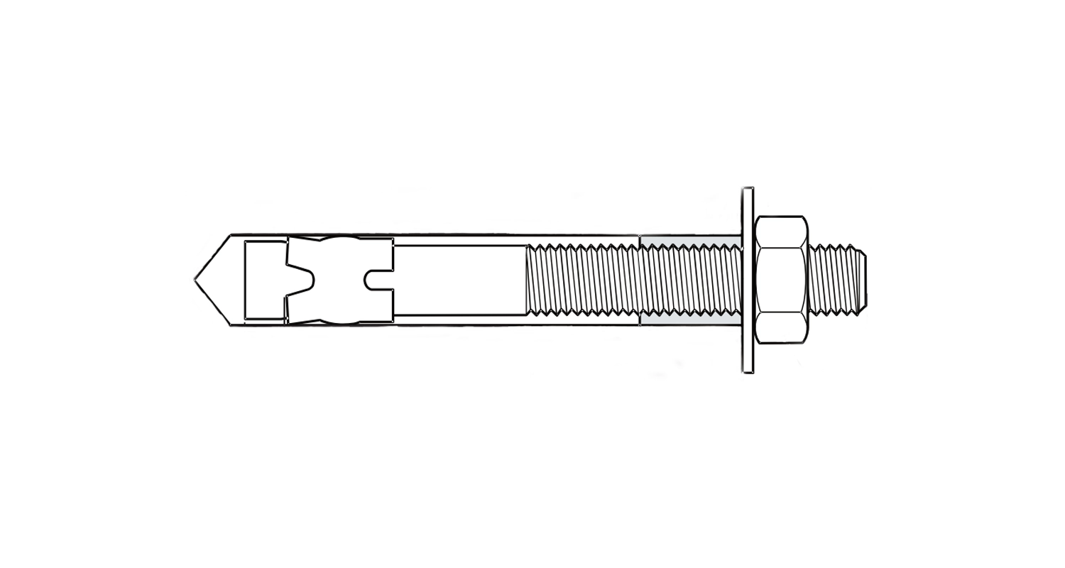 Anchor extended for compressed zone of concrete CE7 GBK zinc G&B креслення