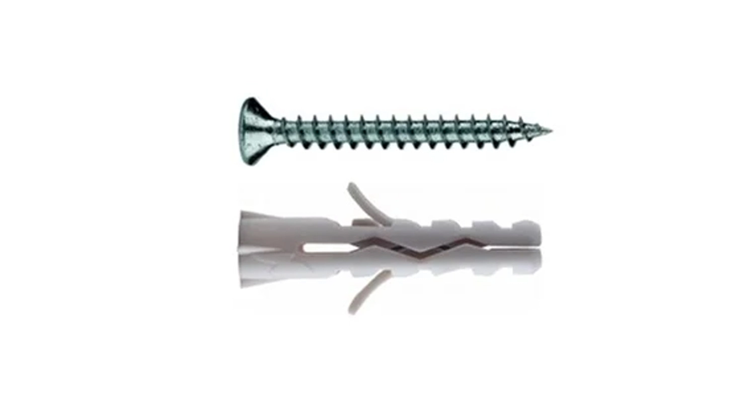 Дюбель з буртиком CBVPS 6x30 нейлоновий та шуруп потай 4,5x40 цинк G&B
