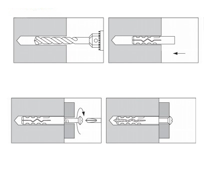 Nylon Dowel with a shoulder and G&B countersunk screw Dinmark