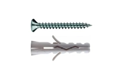Дюбель з буртиком CBVPS 6x30 нейлоновий та шуруп потай 4,5x40 цинк G&B