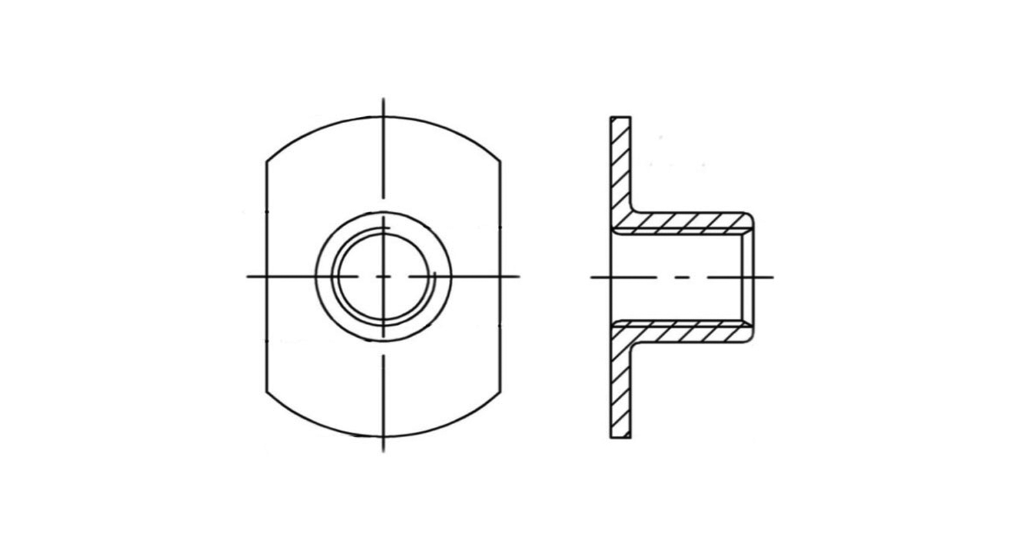 Гайка ART 9060 C M5x7,5 A2 креслення