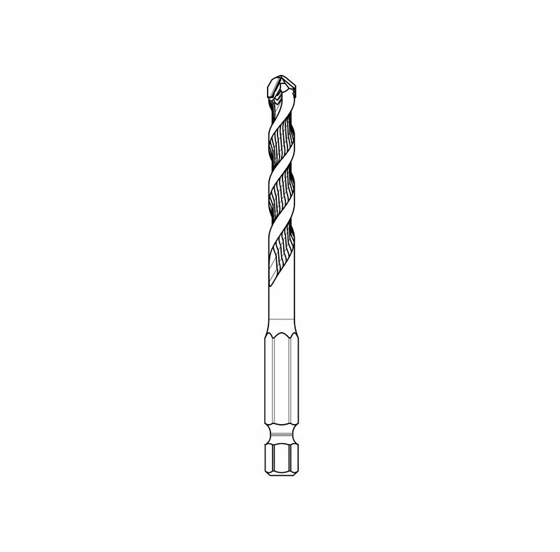 Bohrer HEX-9 Glas / Keramik 3х90 mm BOSCH креслення