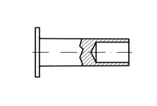 DIN 7338-B copper Self-tapping rivet, hollow body with flat head