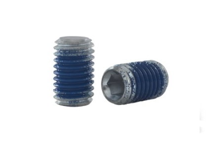 Schrauben DIN 913 M5x12 45H Zink mit Nylon Beschichtung