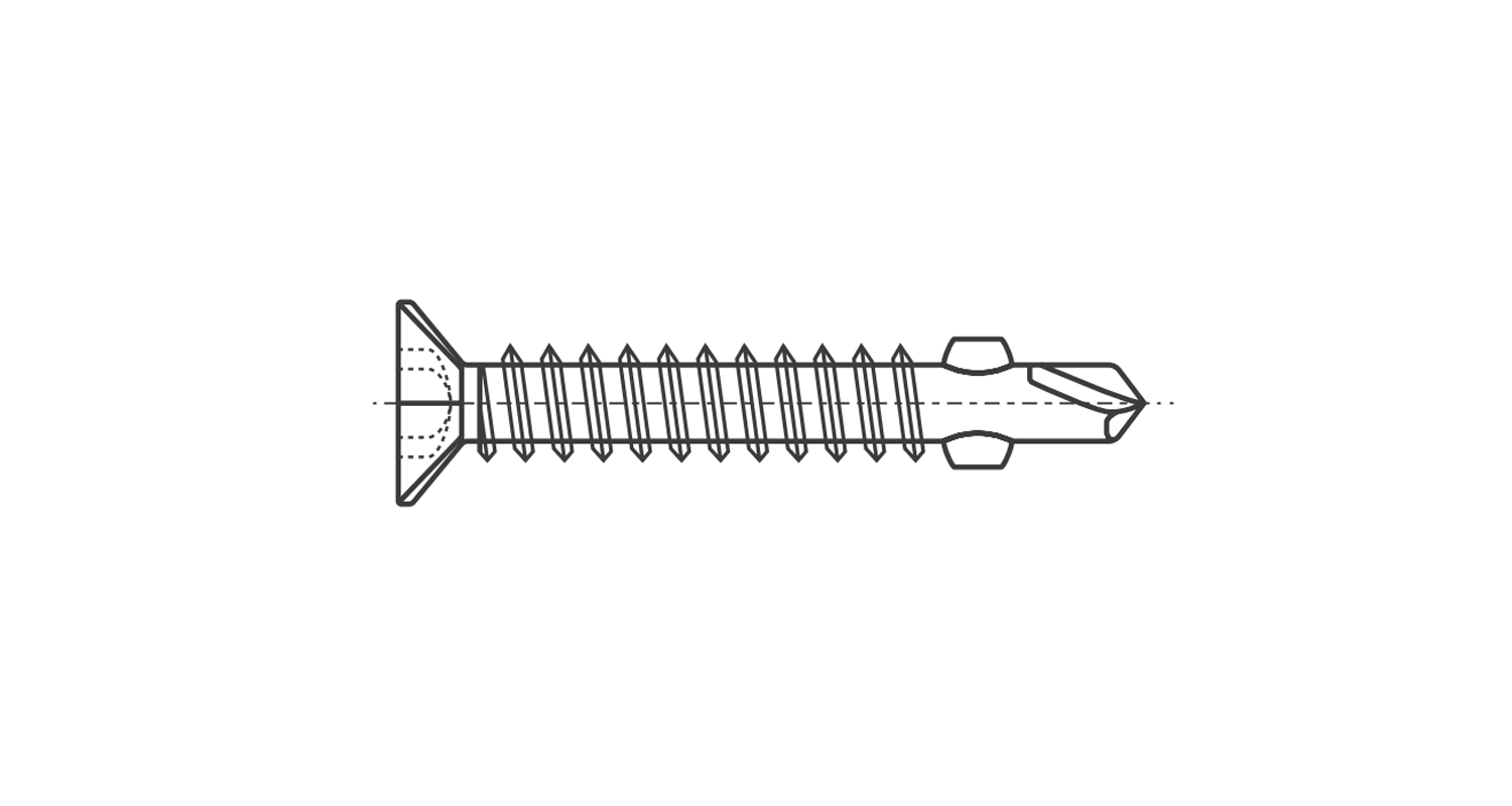 Selbstschneidend DIN 7504-P d3,9x32 Zink PH2 креслення
