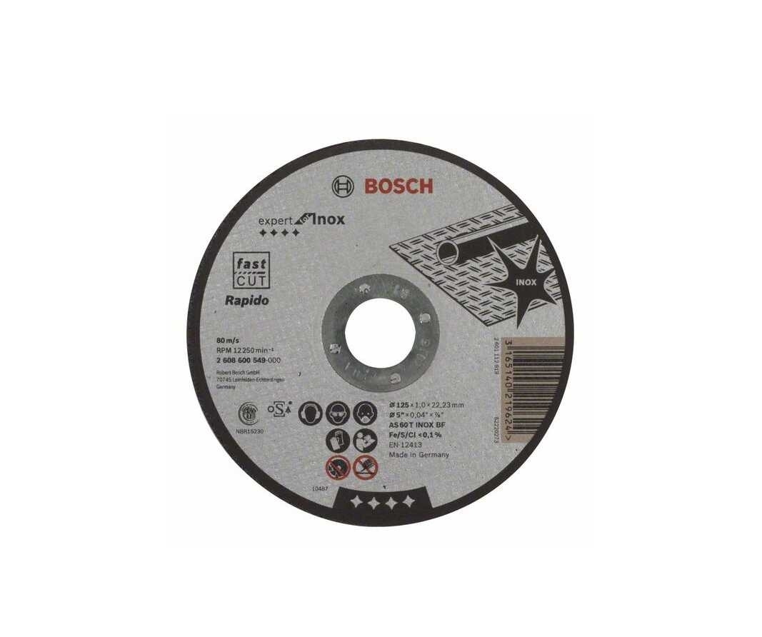 Відрізний круг Expert for INOX 230 x 2 мм, прямий BOSCH креслення