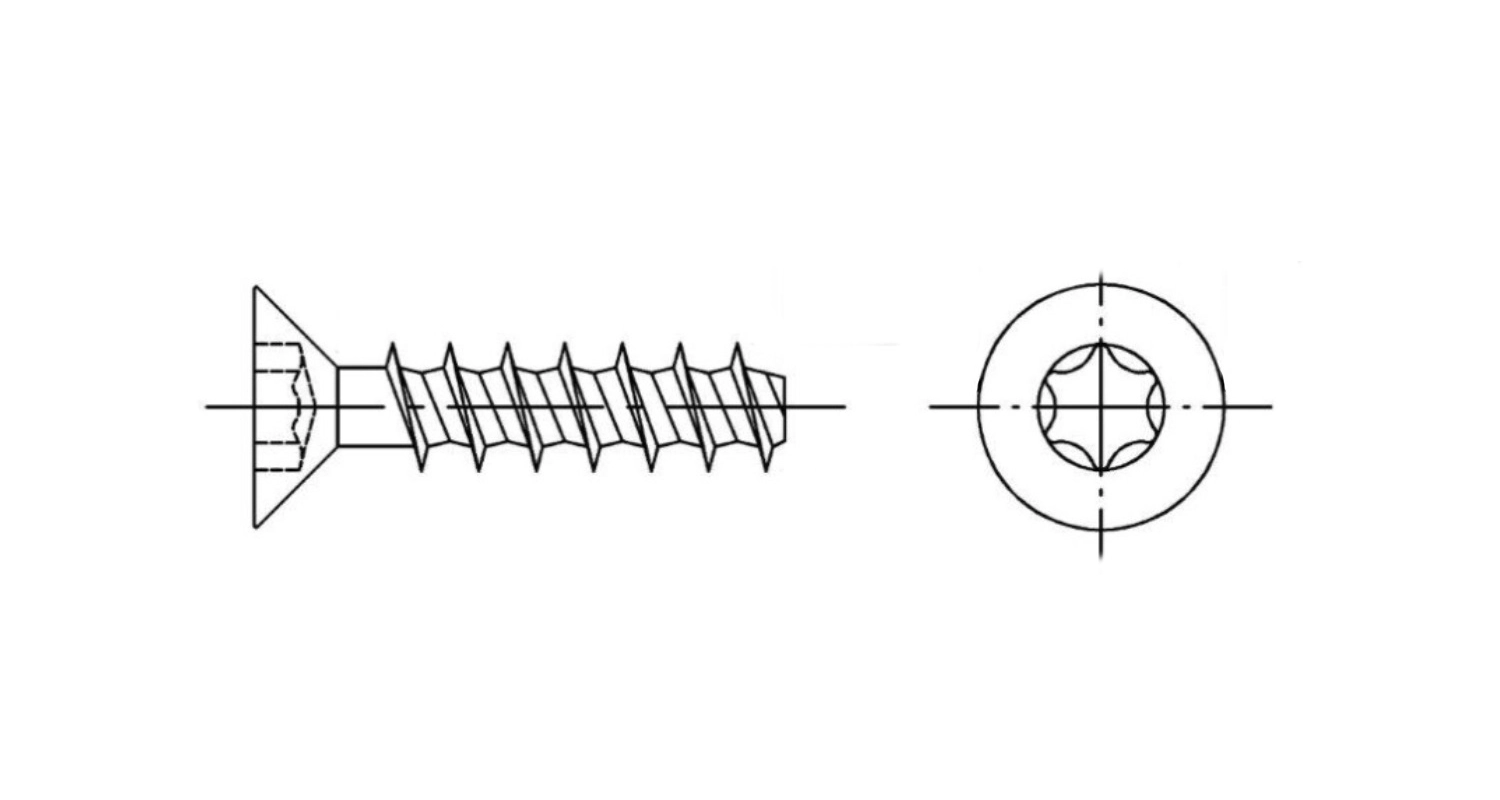 Screw ART 9090 M4x16 A2 TX20 креслення