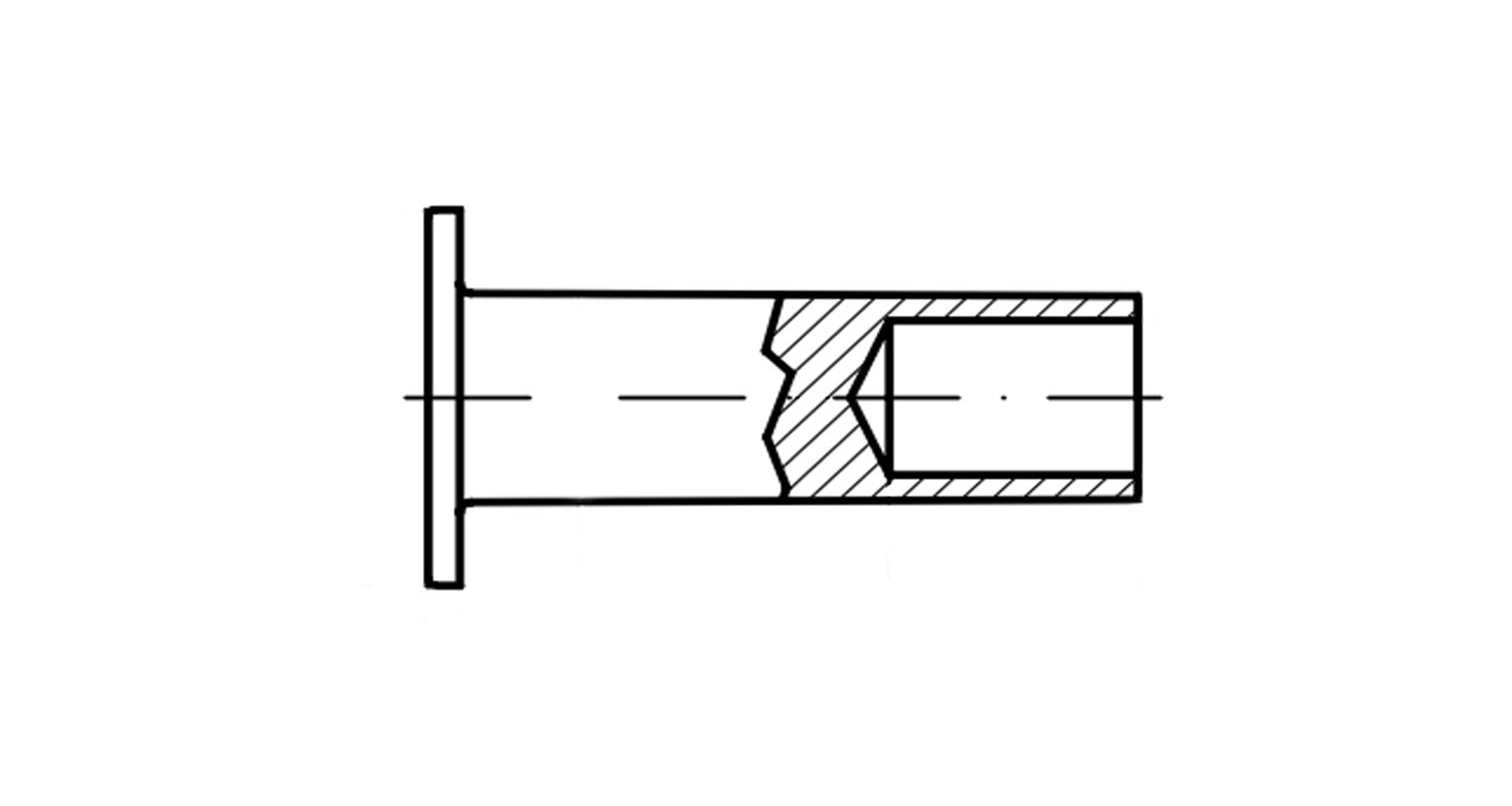 Rivet DIN 7338 В М5x12 copper креслення