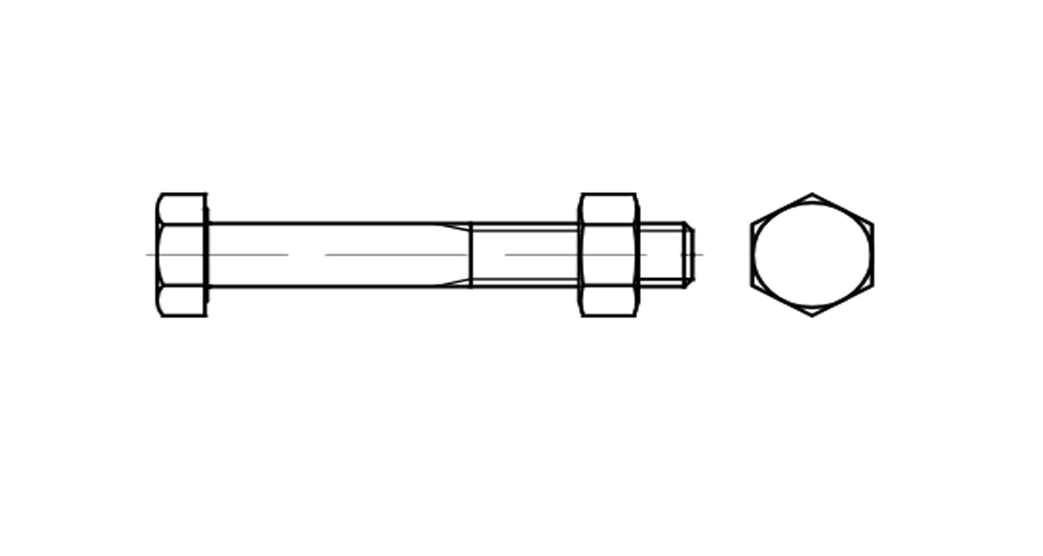 Bolt DIN 601 M8x110 4,6 zinc + nut DIN 934 креслення