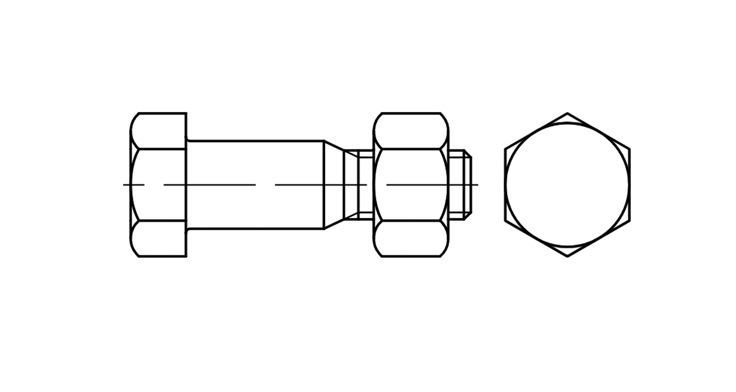 Болт DIN 7968 M16x40 5,6 цинк горячий креслення