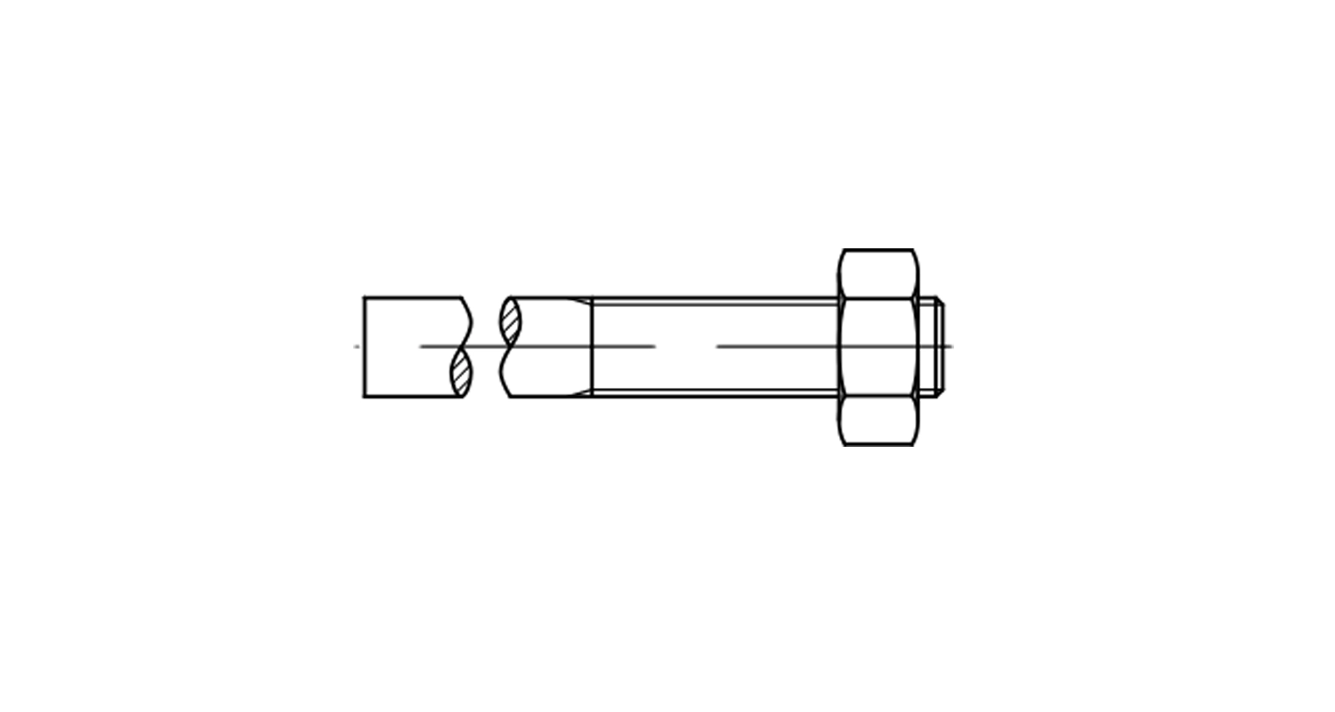 DIN 525 3,6 threaded Pin with welded nut креслення