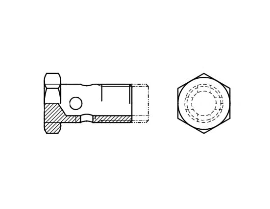 DIN 7643 цинк Болт с шестигранной головкой и отверстиями (болт Банджо)